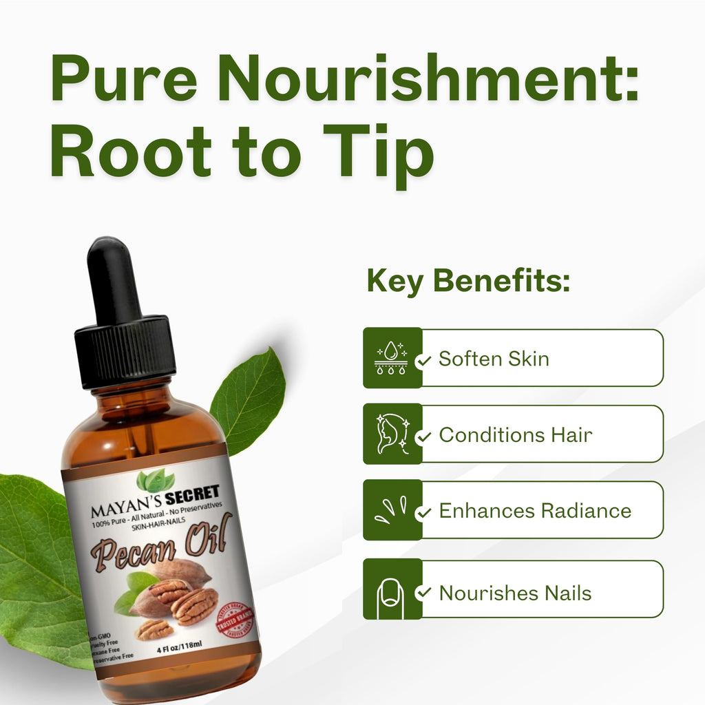 Mayan's Secret Pecan Oil – Lightweight Facial Oil for Hydration, Gua Sha & Dermaplaning (4 oz)