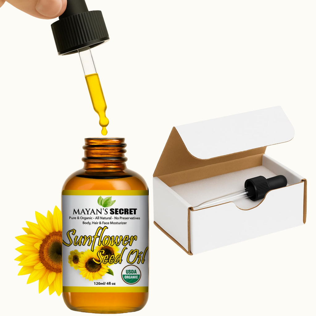 Mayan's Secret Sunflower Seed Oil - 4oz | USDA Organic Cold-Pressed Carrier Oil