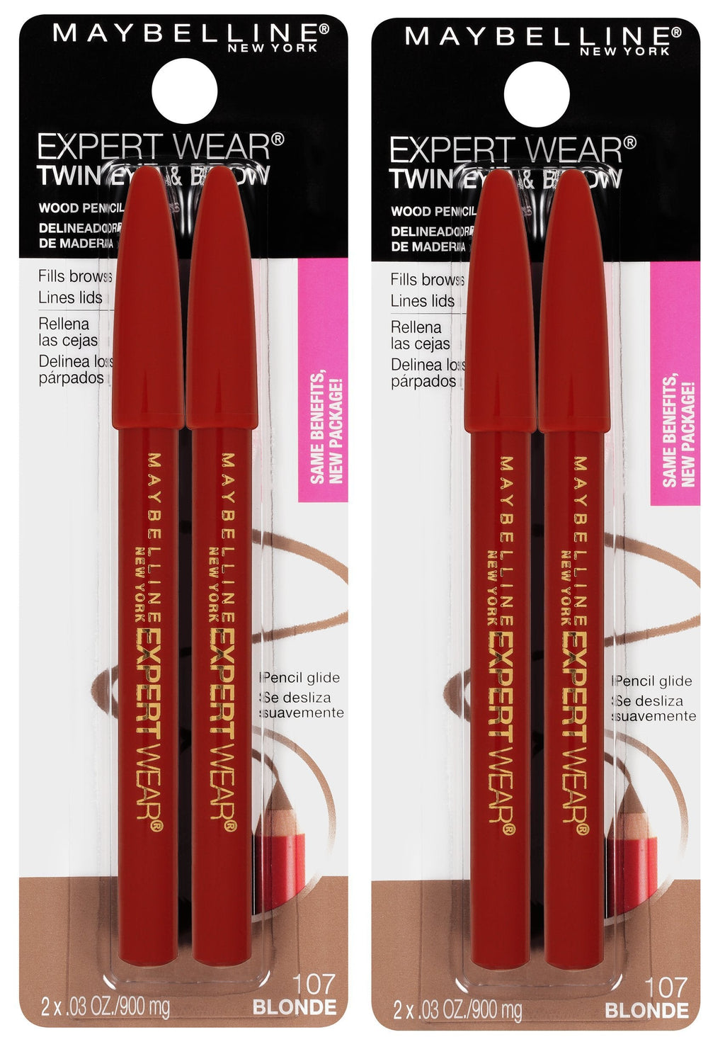 Maybelline Expert Wear Twin Brow & Eye Pencil Blonde – 2 Count (Pack of 2)