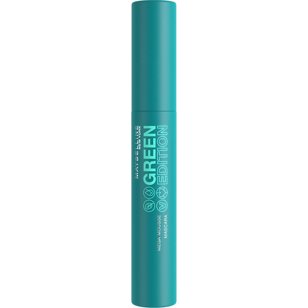 Maybelline Green Edition Mega Mousse Mascara – Lightweight Buildable Volume, Shea Butter