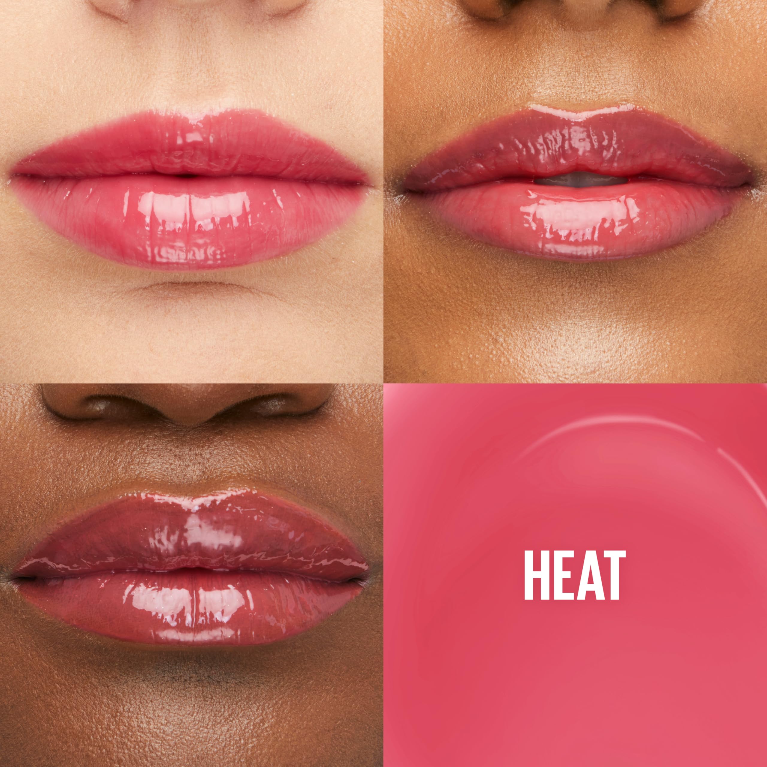 Maybelline Lifter Gloss with Hyaluronic Acid — Hydrating Lip Gloss, High Shine, Heat Raspberry, 0.18 oz (Pack of 2)