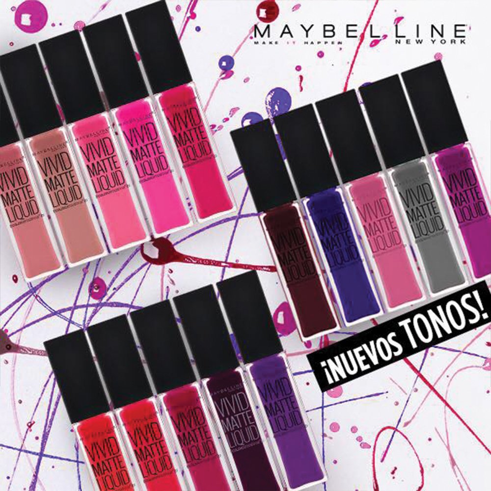 Maybelline New York Color Sensational Vivid Matte Liquid Lipstick, Orchid Shock — 0.26 oz
