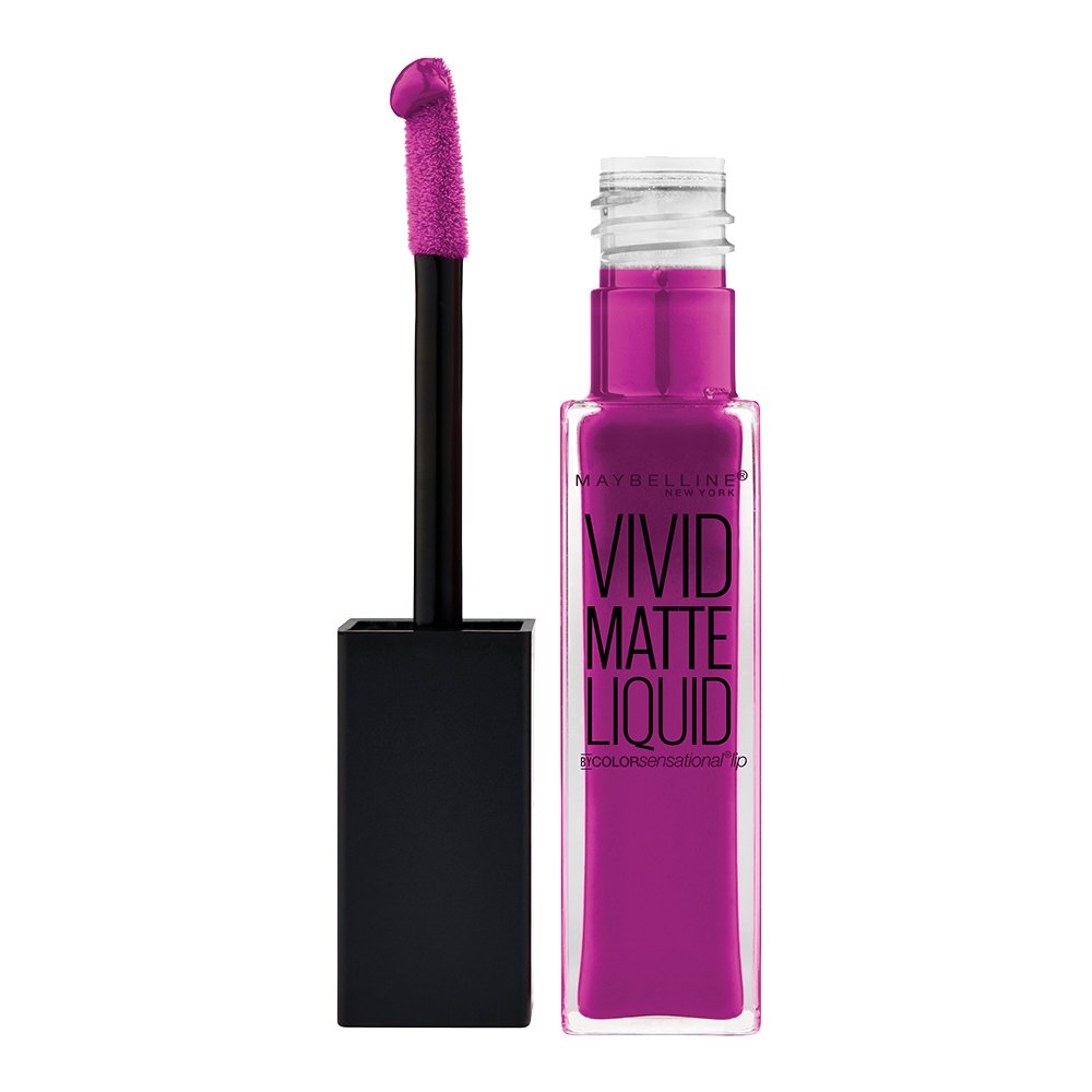 Maybelline New York Color Sensational Vivid Matte Liquid Lipstick, Orchid Shock — 0.26 oz