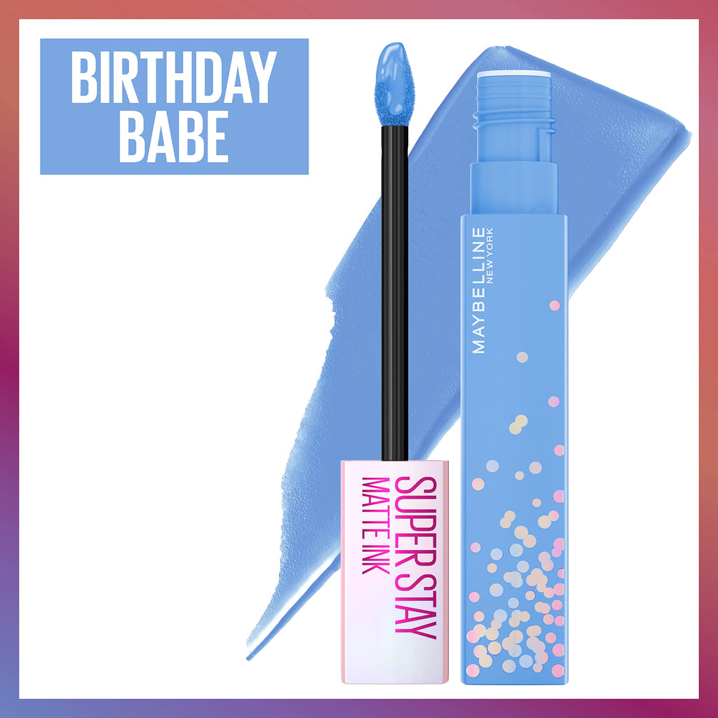 Maybelline New York Super Stay Matte Ink Birthday Edition – 16-Hour Transfer-Proof Lipstick, Birthday Babe (0.17 oz)