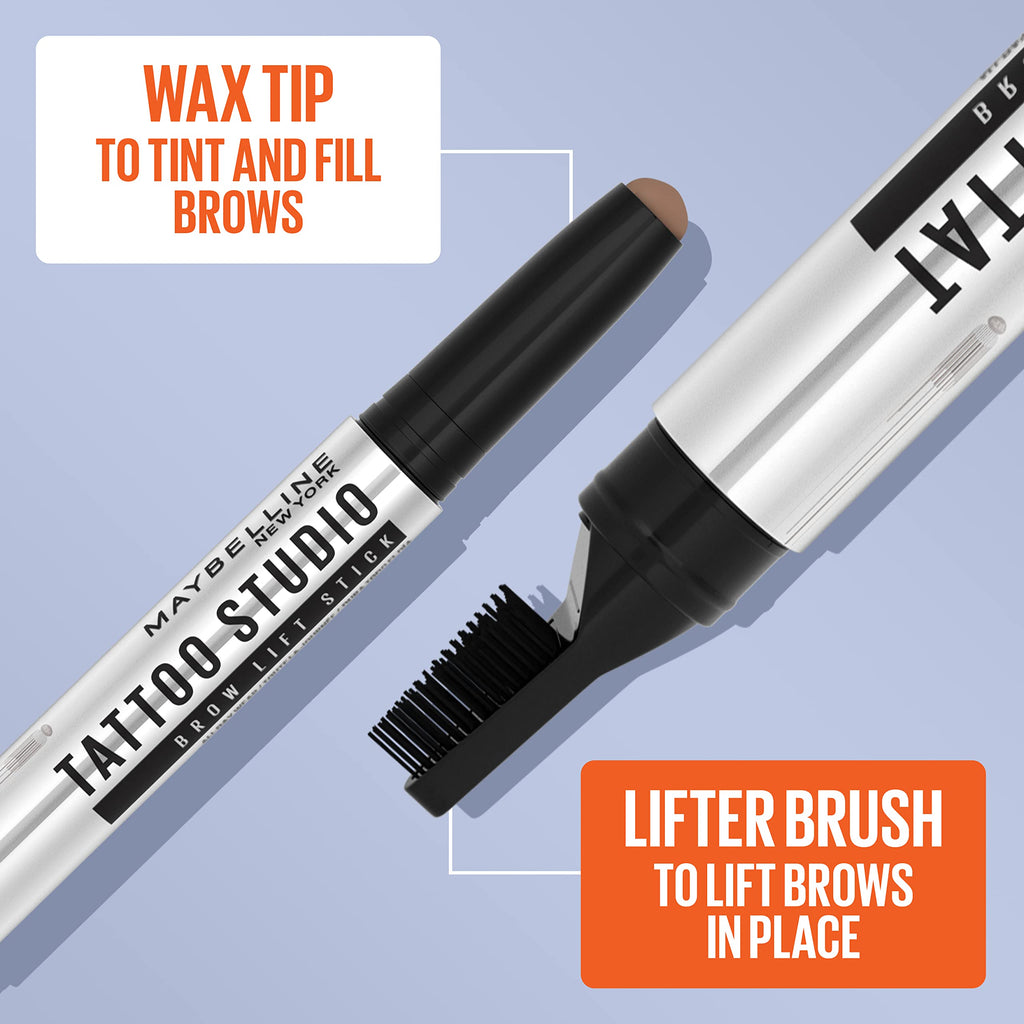 Maybelline TattooStudio Brow Lift Stick – Deep Brown Tint & Lift for Brows