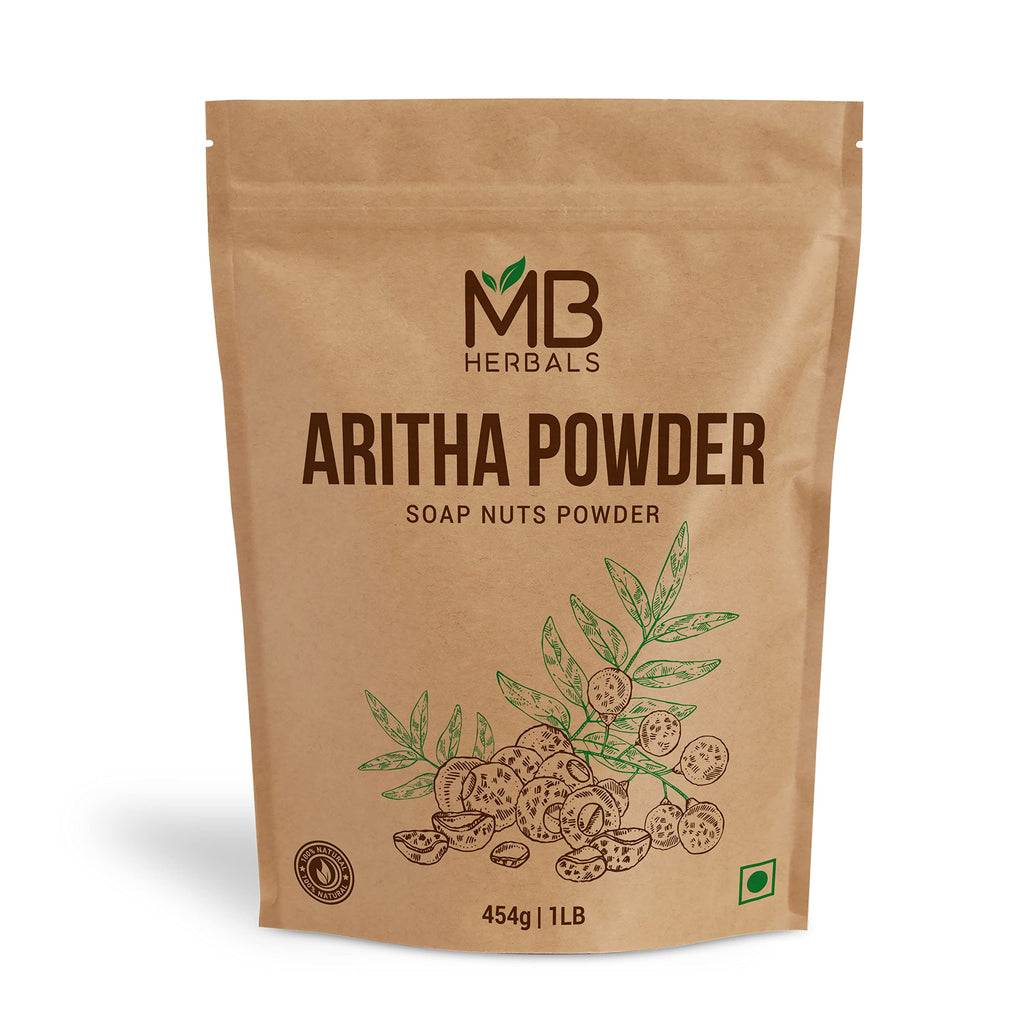 MB Herbals Aritha Powder 16 oz – 100% Pure Soapnut for Natural Hair Care