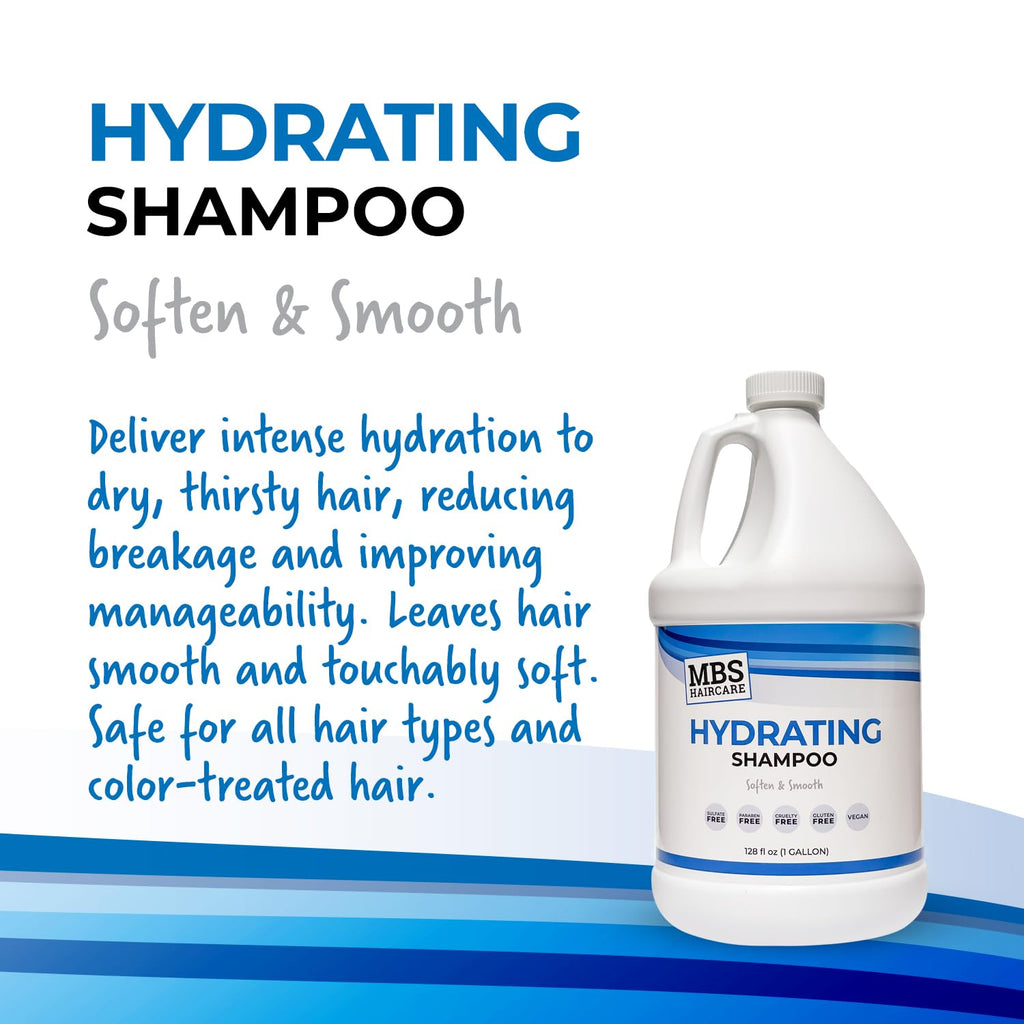 MBS Haircare Hydrating Shampoo – 1 Gallon | Sulfate Free, Paraben Free, Vegan