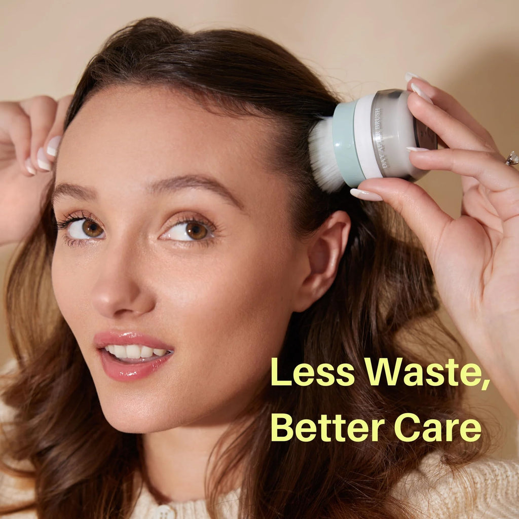 m'chel Day After Brush Dry Shampoo - Patented Applicator, Fragrance-Free, Deodorizes & Removes Oil