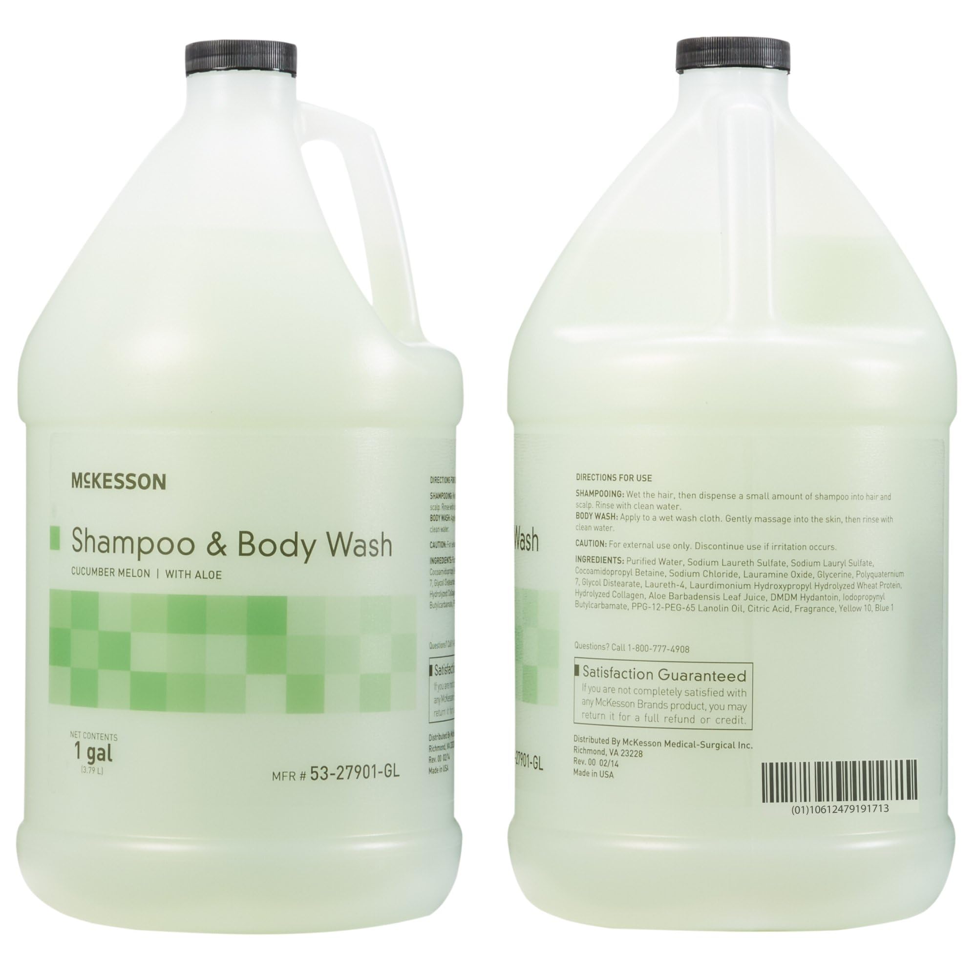 McKesson 1 Gallon Body Wash & Shampoo – Aloe & Cucumber Melon, 2-in-1 for Sensitive Skin