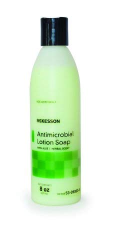 McKesson Antimicrobial Lotion Hand Soap with Aloe – 8 oz Pump, Herbal Scent