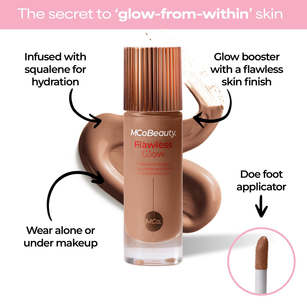 MCoBeauty Flawless Glow Luminous Skin Filter 7 Warm Honey - 4-in-1 Primer, Foundation Booster & Highlighter