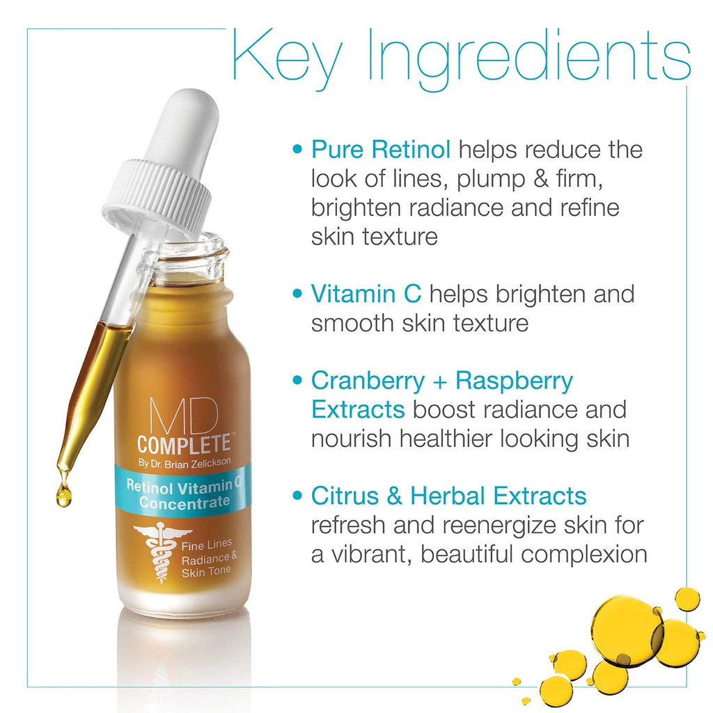 MD Complete Retinol Vitamin C Concentrate Serum | High-Potency Anti-Aging Formula
