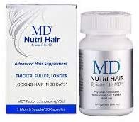 MD Nutri Hair Growth Supplement with Biotin (30 capsules) | Supports Fuller, Thicker-Looking Hair | Drug-Free Formula
