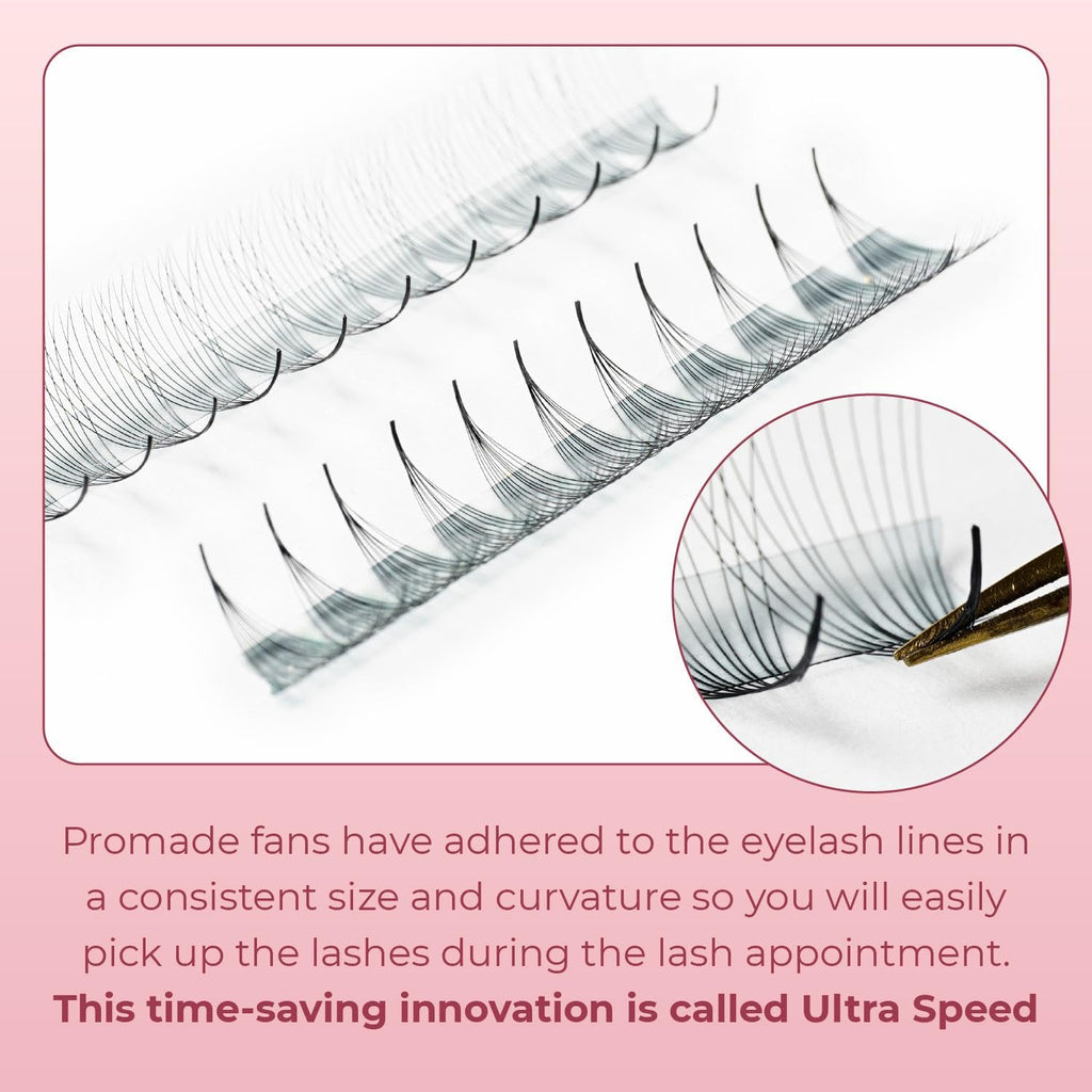 MDC LASHES Promade Eyelash Fans – Ultra Speed Premade Lashes (5D-20D, C/CC/D, 10-18mm)