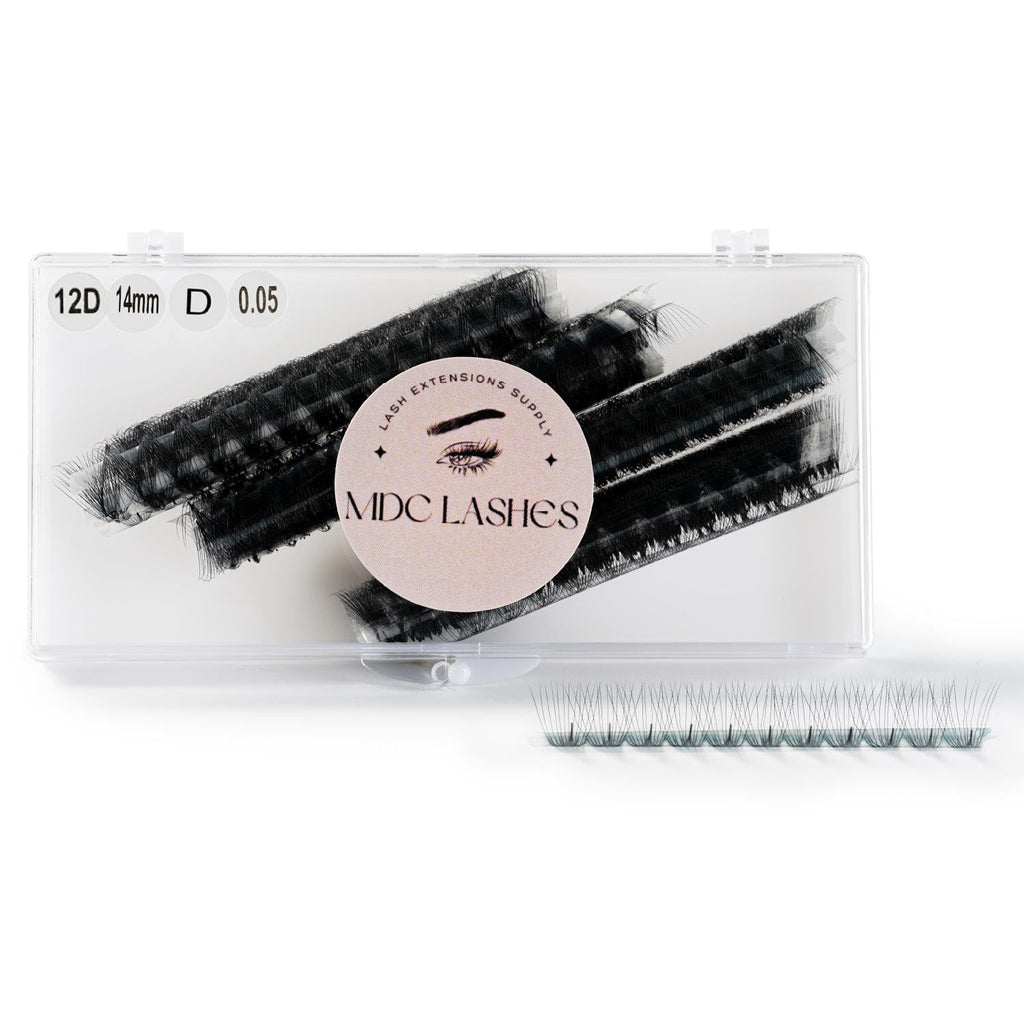 MDC LASHES Promade Eyelash Fans – Ultra Speed Premade Lashes (5D-20D, C/CC/D, 10-18mm)