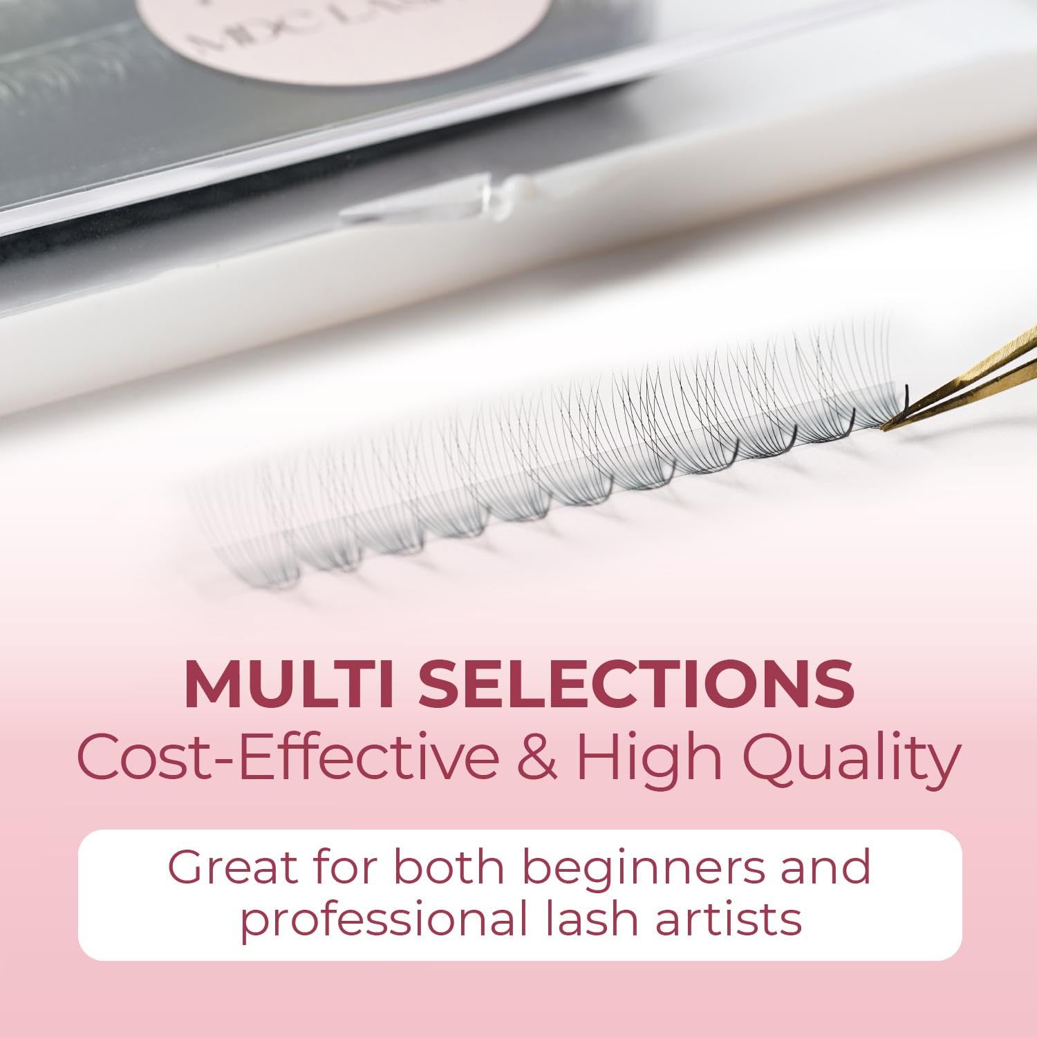 MDC LASHES Promade Eyelash Fans – Ultra Speed Premade Volume Extensions 5D-20D, C/CC/D Curl, 10-18mm, 0.05/0.07