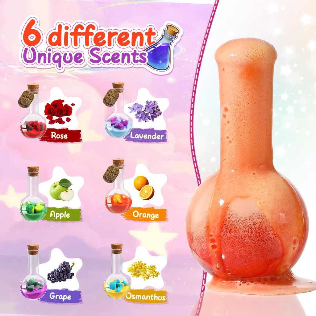 MeCids Magic Potion Bubble Bath Bombs for Kids – 6 Pack Colorful Bath Time Potions