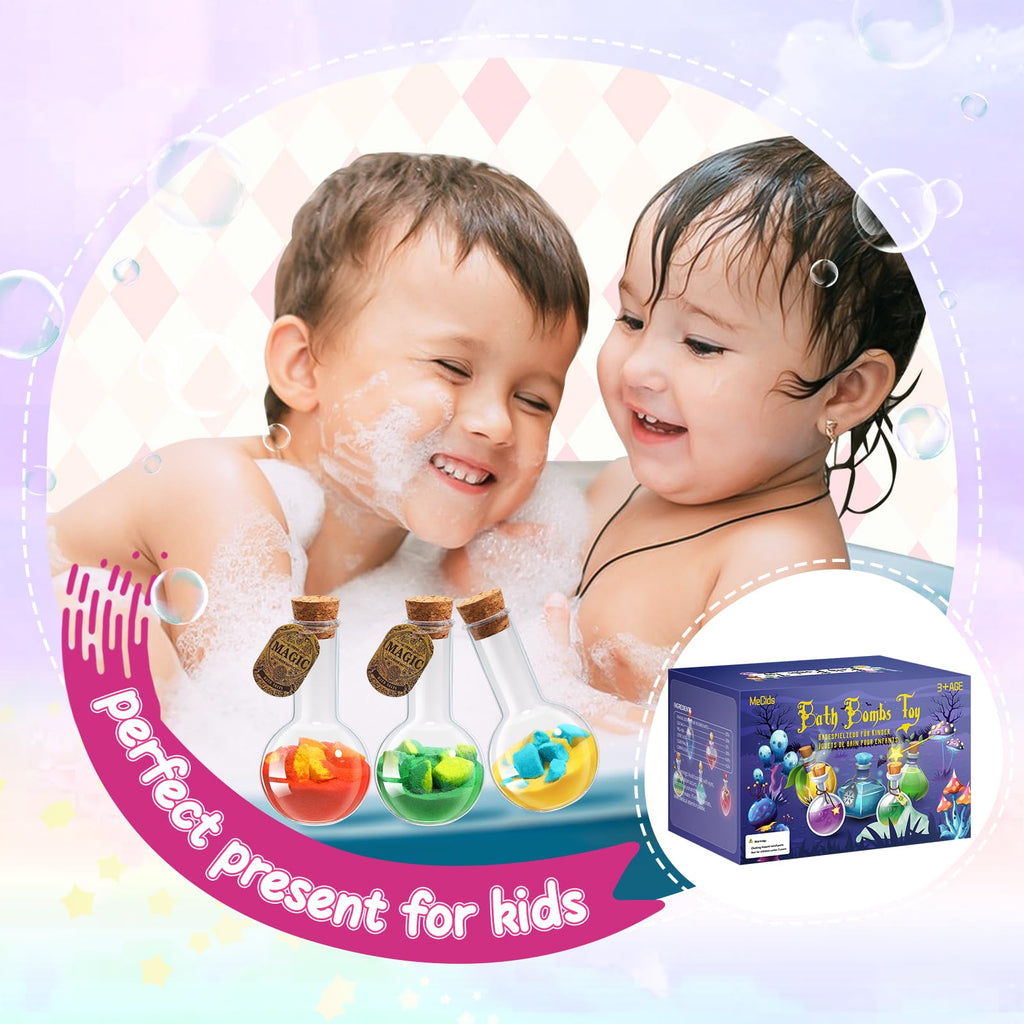 MeCids Magic Potion Bubble Bath Bombs for Kids – 6 Pack Colorful Bath Time Potions