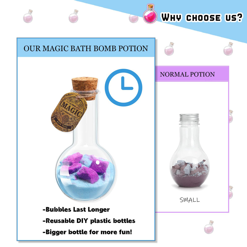 MeCids Magic Potion Bubble Bath Bombs for Kids – 6 Pack Colorful Bath Time Potions