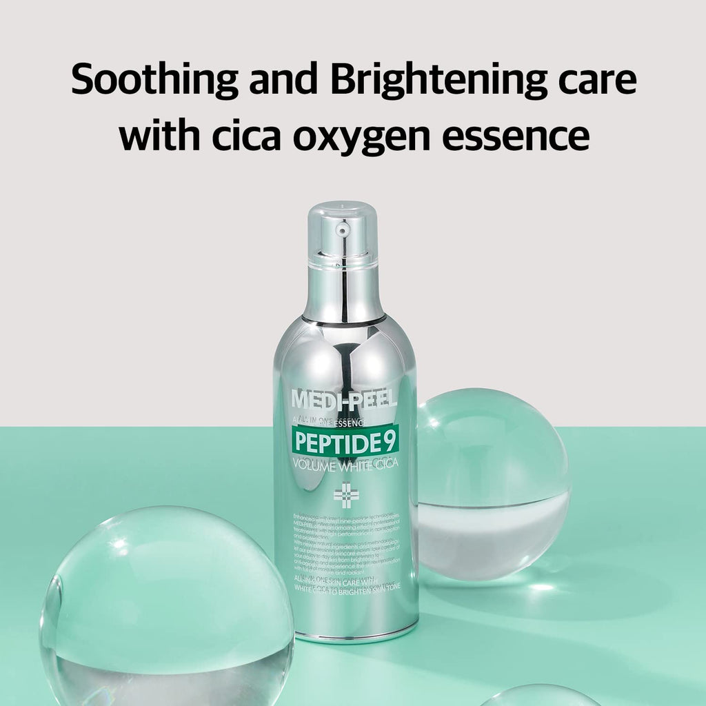 MEDI-PEEL Peptide 9 Volume White Cica Essence – Bubble Texture Brightening Serum for All Skin Types | Korean Skincare