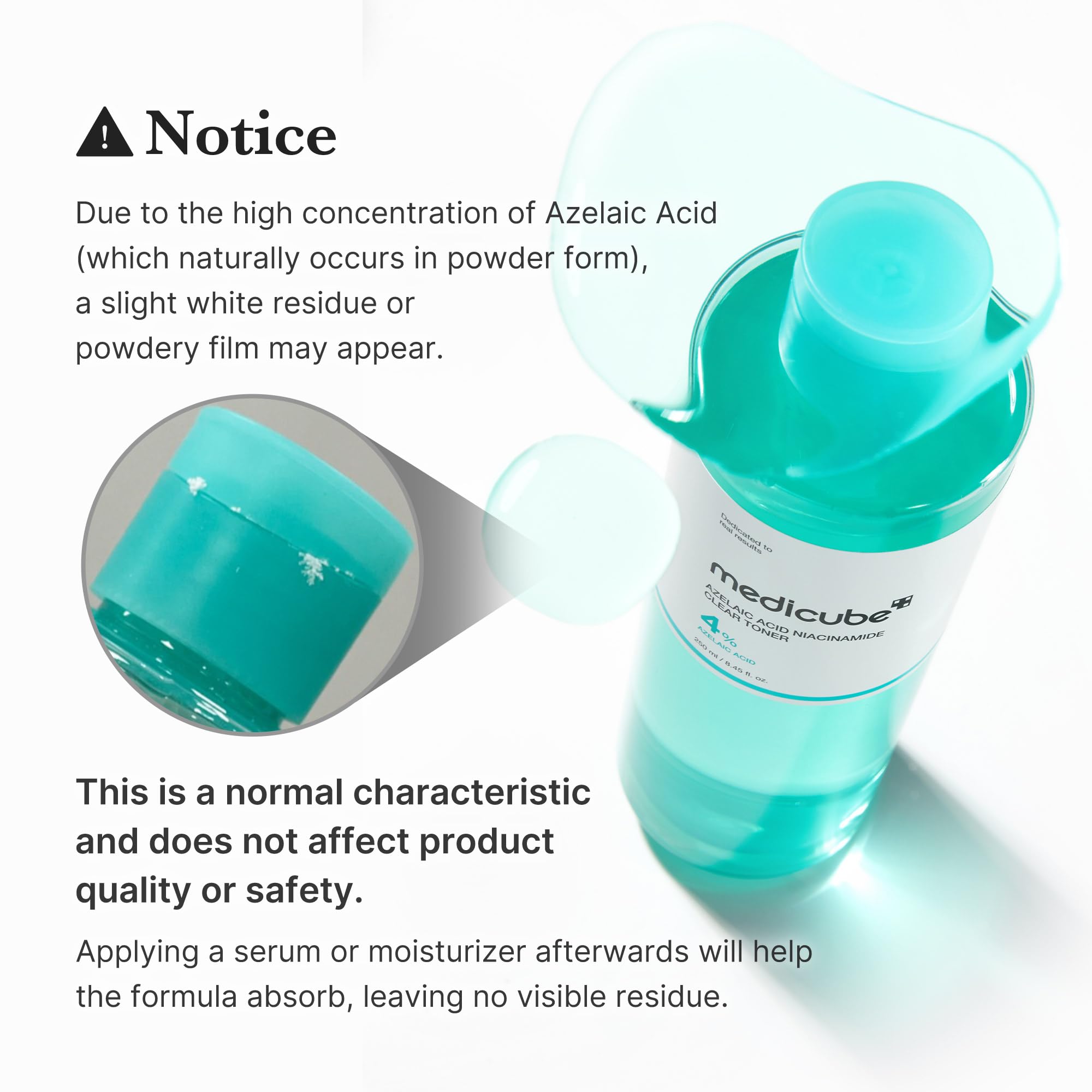 Medicube Azelaic Acid Niacinamide Toner – Calming & Clarifying, 4% Azelaic Acid + 2% Niacinamide, 8.45 fl oz