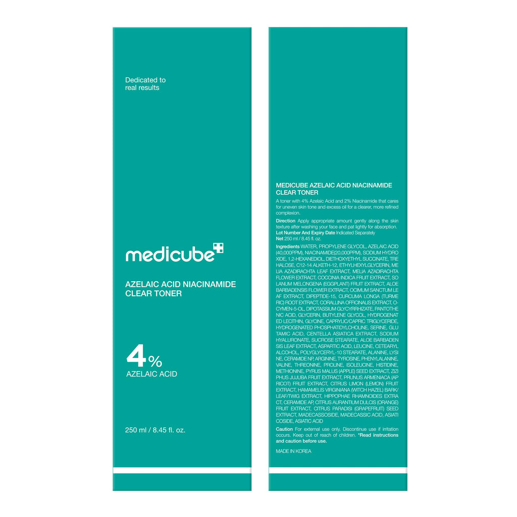 Medicube Azelaic Acid Niacinamide Toner – Calming & Clarifying, 4% Azelaic Acid + 2% Niacinamide, 8.45 fl oz