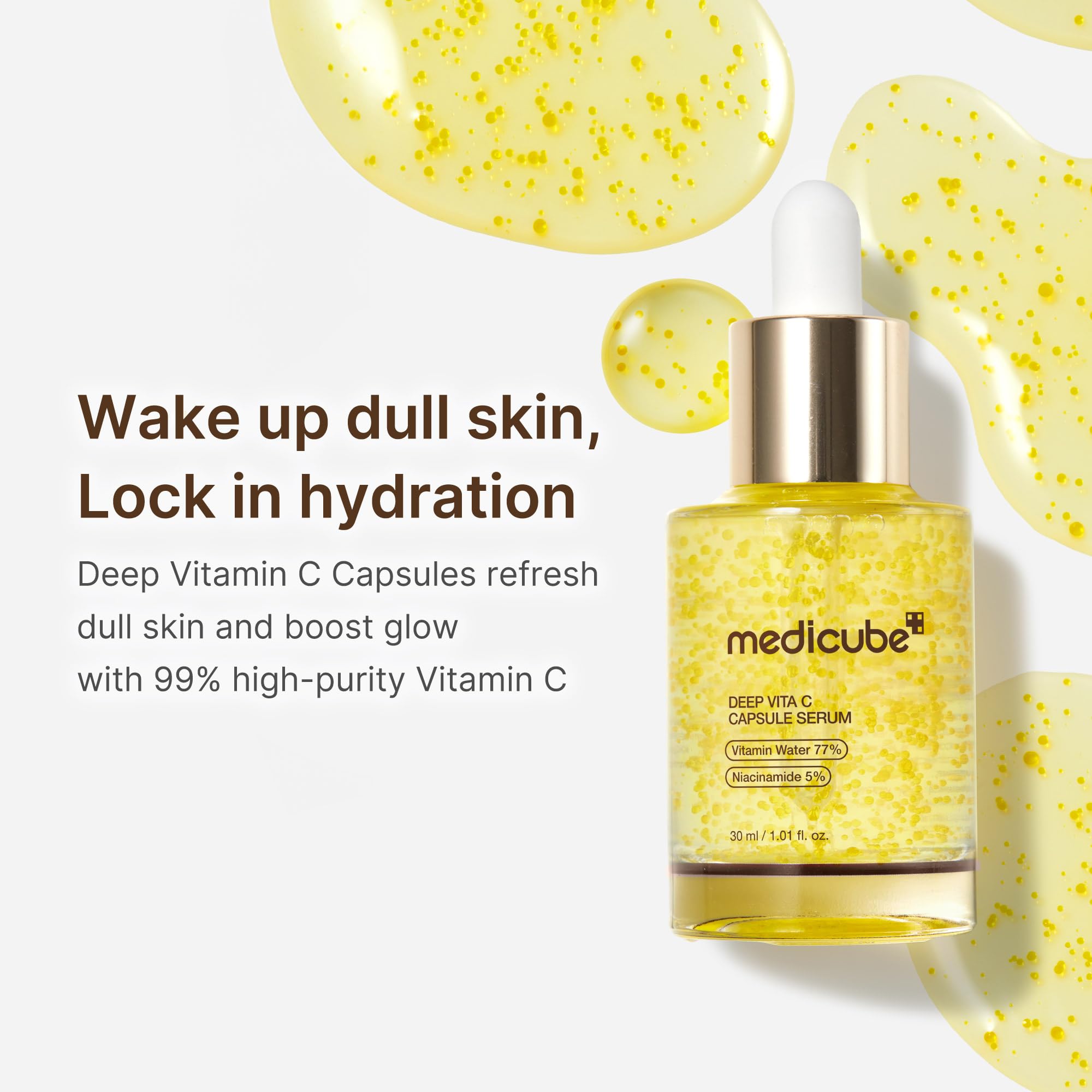 Medicube Deep Vitamin C Capsule Serum | Hydrating Vitamin C Serum for Dull & Uneven Skin | Liposome Capsule Technology | Korean Skincare 1.01 fl oz