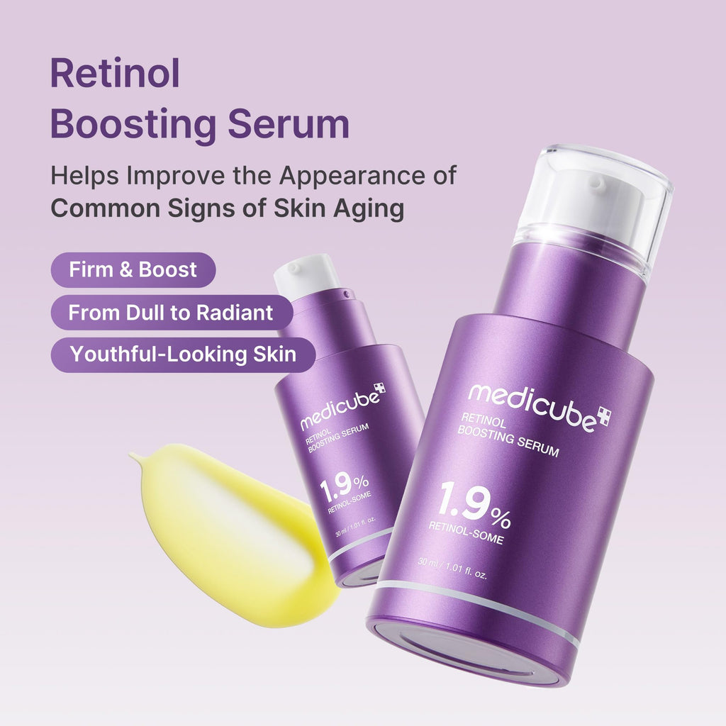 Medicube Retinol Boosting Serum – Intensive Firming, Hydration & Plumping with Retinol, Peptides & Vitamins | Pore Refining & Smooth Radiant Skin | Korean Skincare, 1.01 fl oz