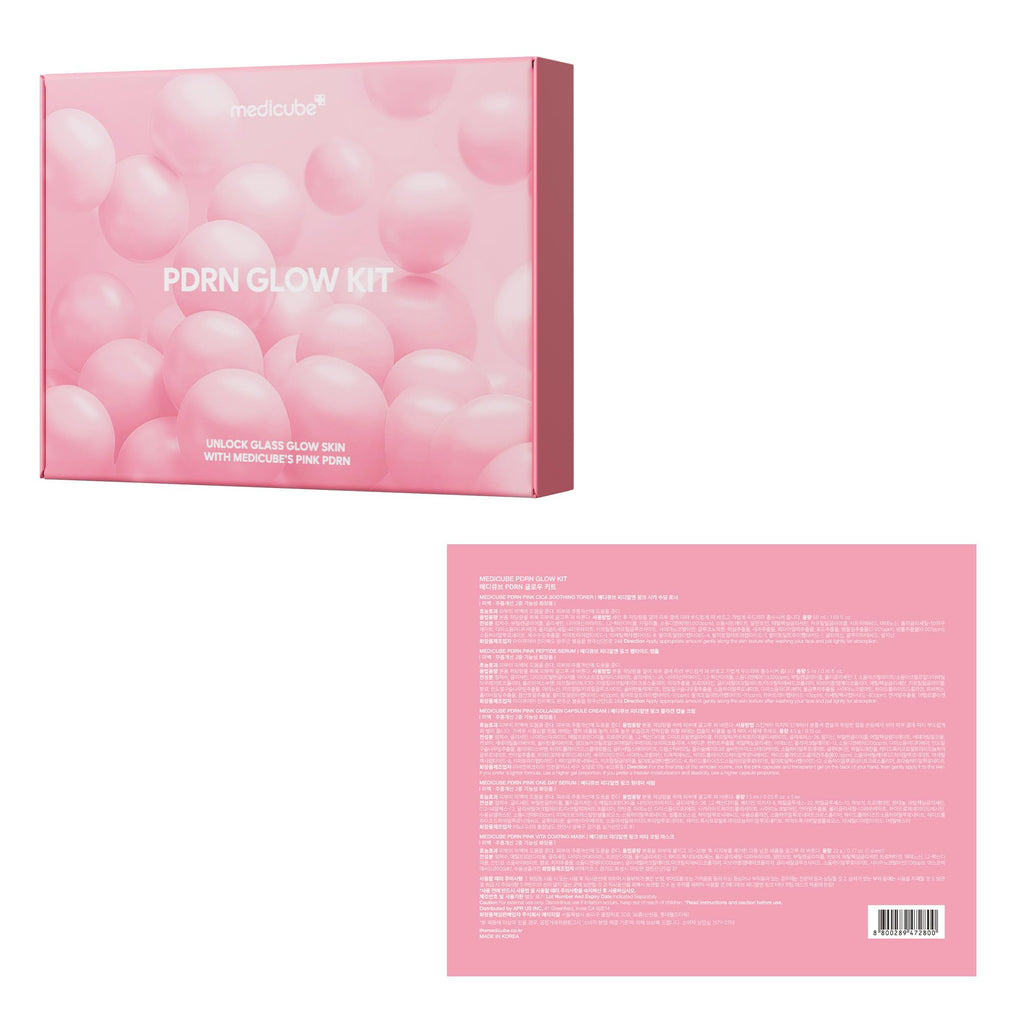 Medicube Salmon DNA PDRN Trial Kit – Glass Glow Mini Skincare Set with Toner, Serum & Sheet Mask