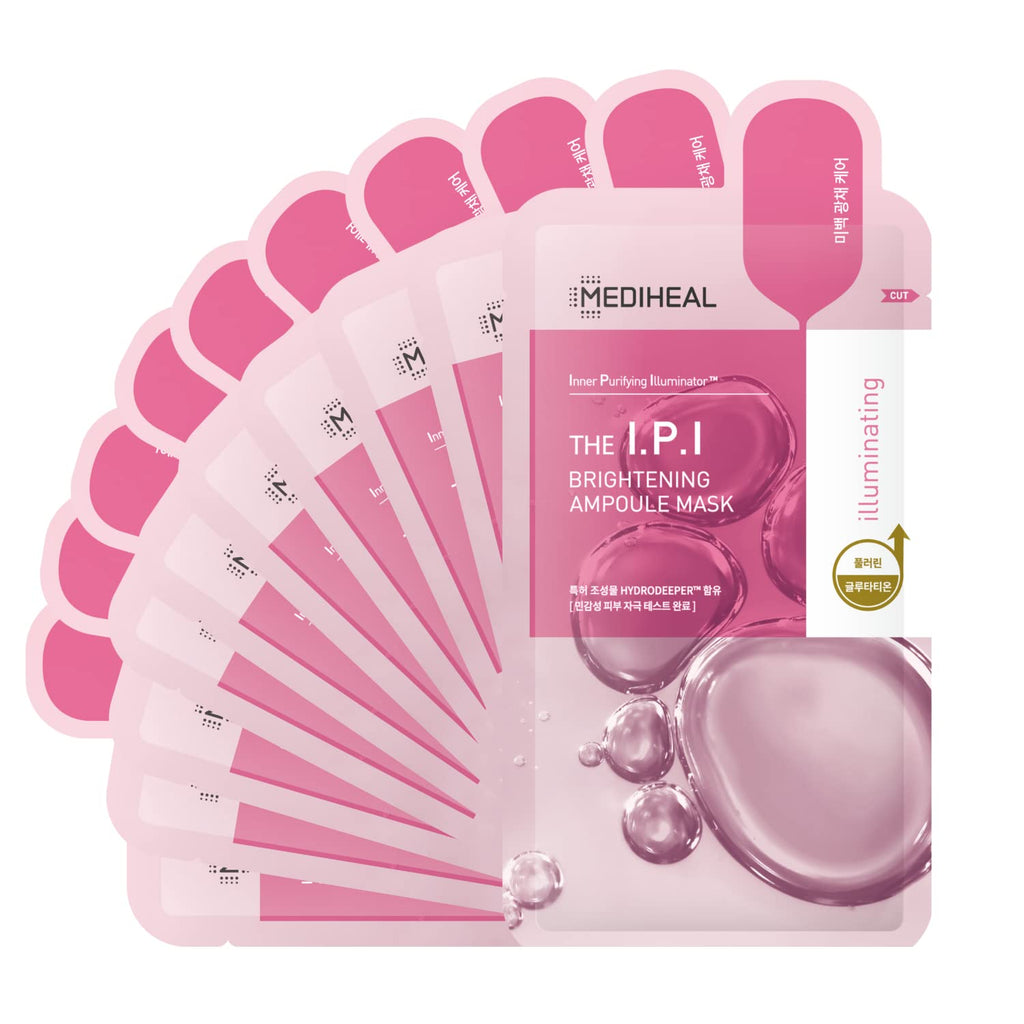 Mediheal IPI Ampoule Face Mask – Hydrogel Brightening Sheet Mask for Radiant Skin (10 Sheets)