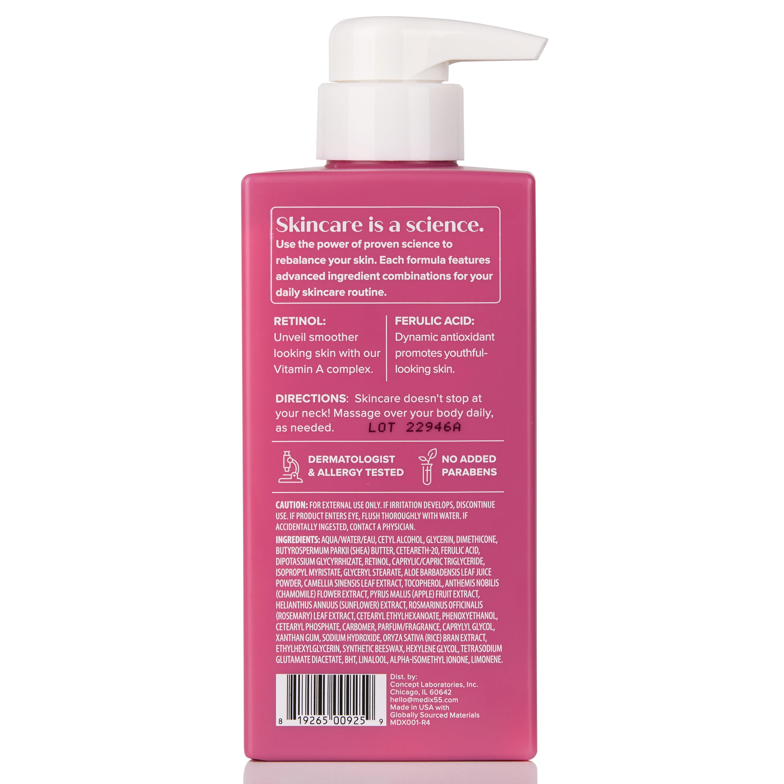Medix 5.5 Retinol Body Lotion + Hyaluronic Acid Cream - 2pc Hydrating & Firming Skincare Set