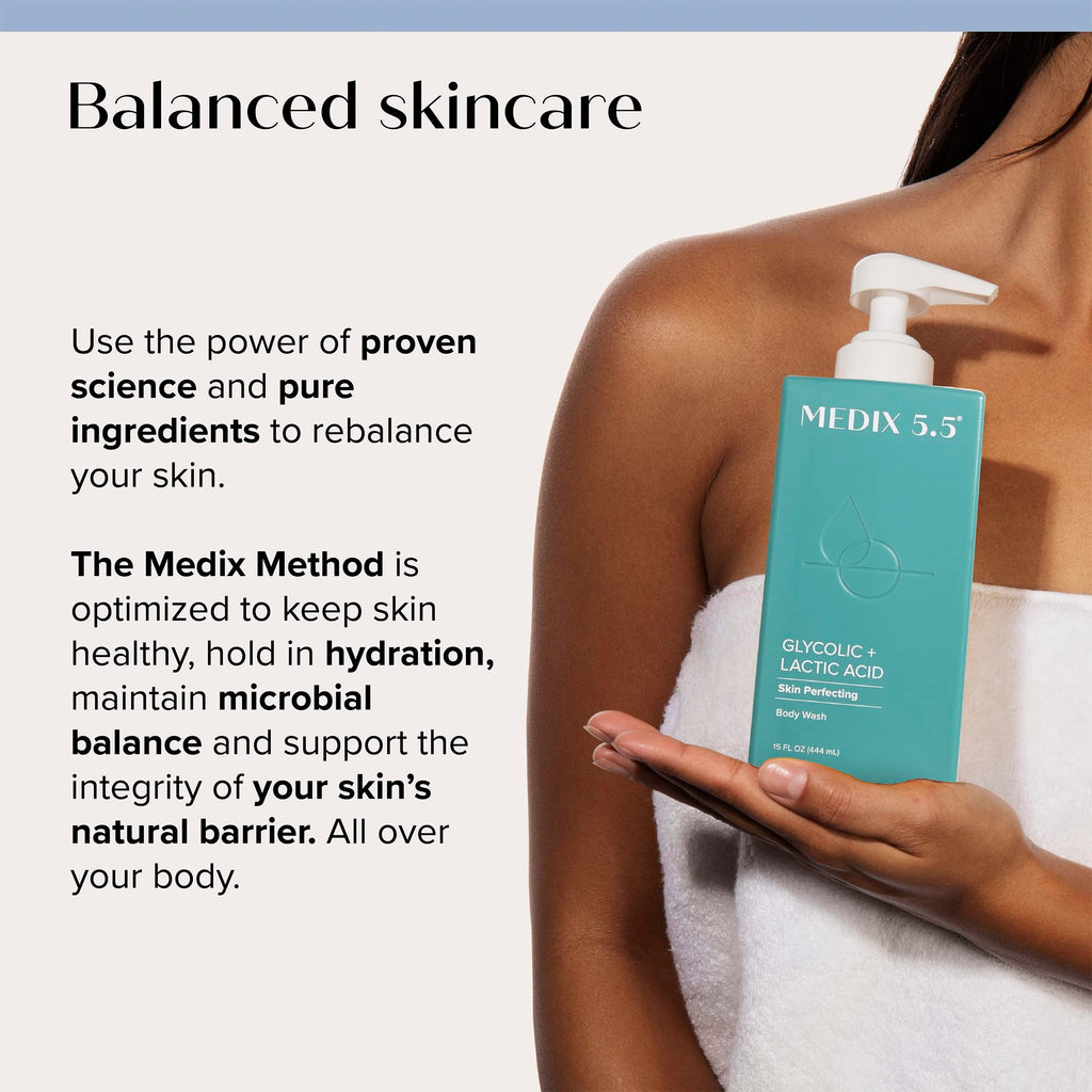 Medix 5.5 Glycolic + Lactic Acid Exfoliating Body Wash Gel KP Bump Eraser 2-Pack