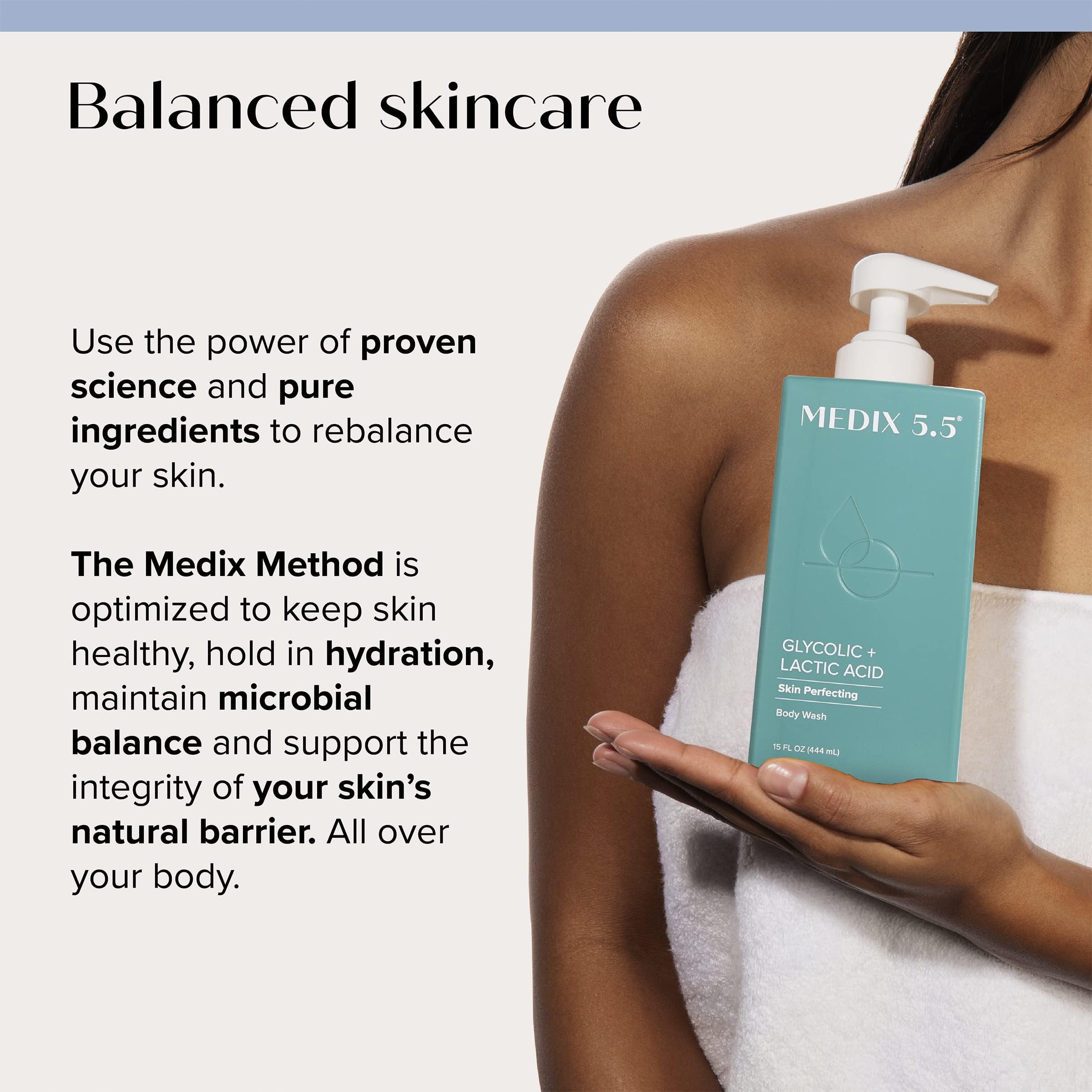 Medix 5.5 Glycolic + Lactic Acid Exfoliating Body Wash Gel KP Bump Eraser 2-Pack
