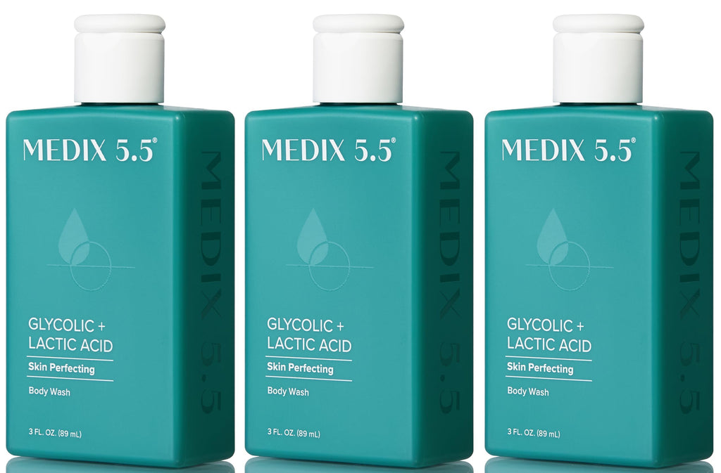 Medix 5.5 Glycolic + Lactic Acid Exfoliating Body Wash | KP Bump Eraser | AHA Exfoliant for Keratosis Pilaris