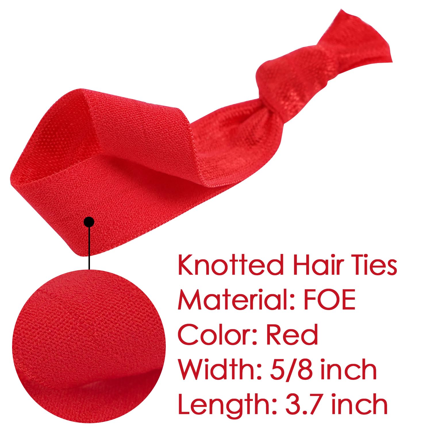 MEEDEE 100 Pack Red Hair Ties – No-Crease, Ouchless, Soft Fold-Over Elastic