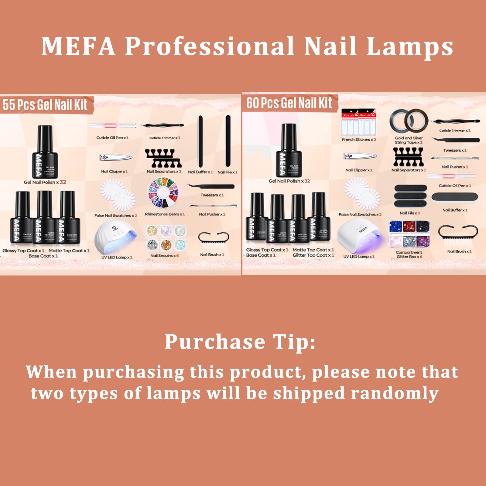 MEFA Gel Nail Polish Kit with UV Light – 32 Colors, 60-Piece Set for At-Home Manicures