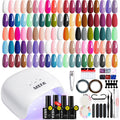 MEFA Gel Nail Polish Kit with 72W LED Lamp – 32 Colors + Base & Top Coats
