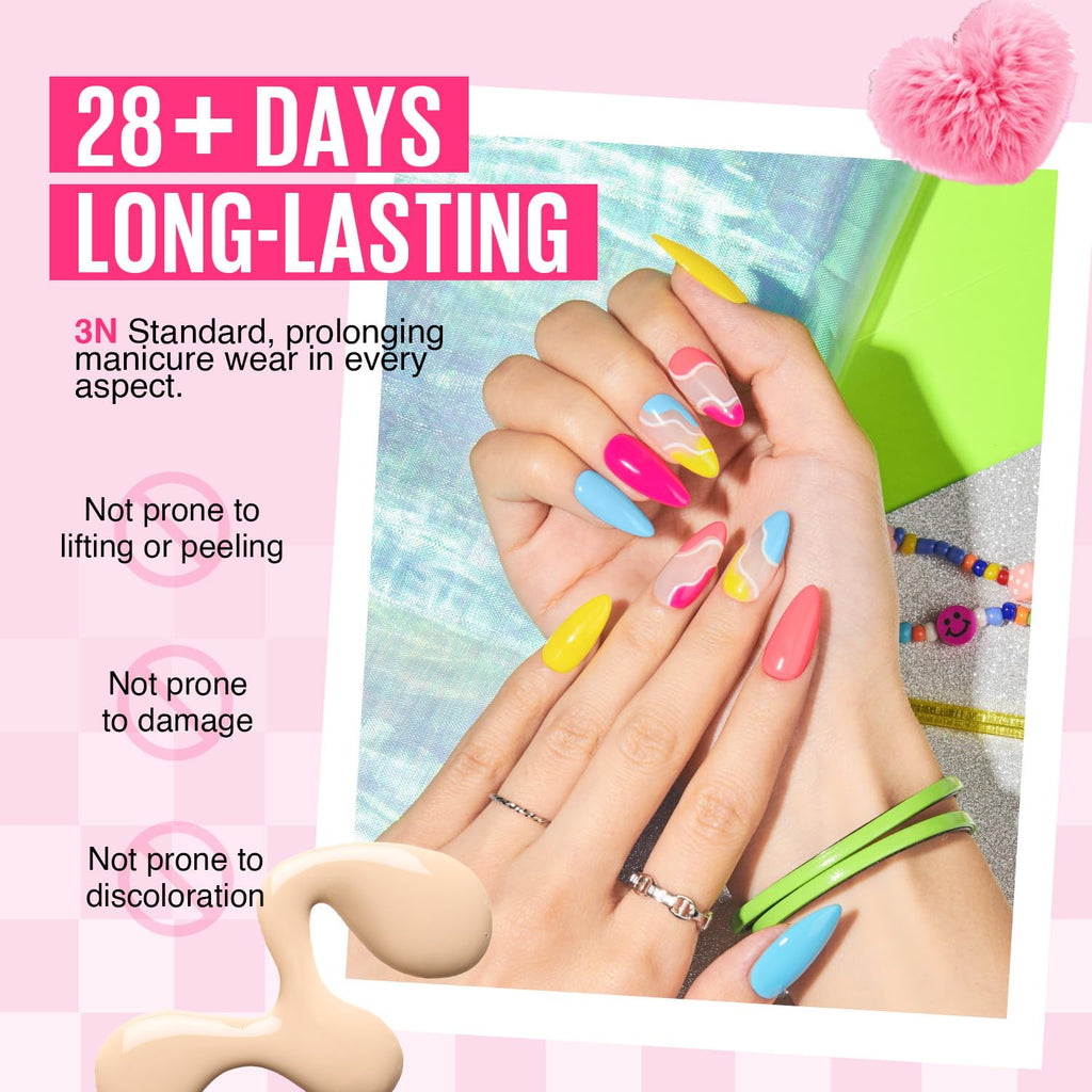 MEFA 35 Pcs Gel Nail Polish Set – 32 Neon Colors for Bold At-Home Manicures