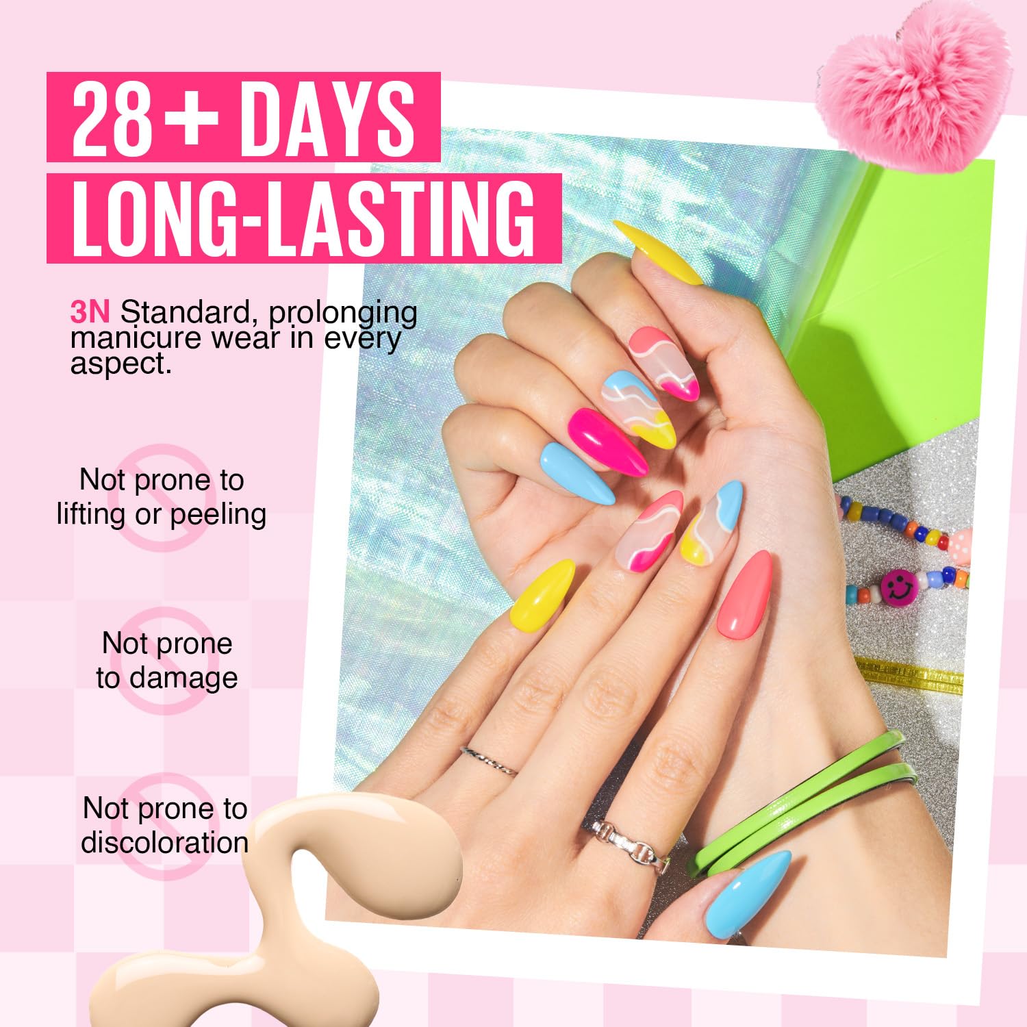 MEFA 35 Pcs Gel Nail Polish Set – 32 Neon Colors for Bold At-Home Manicures