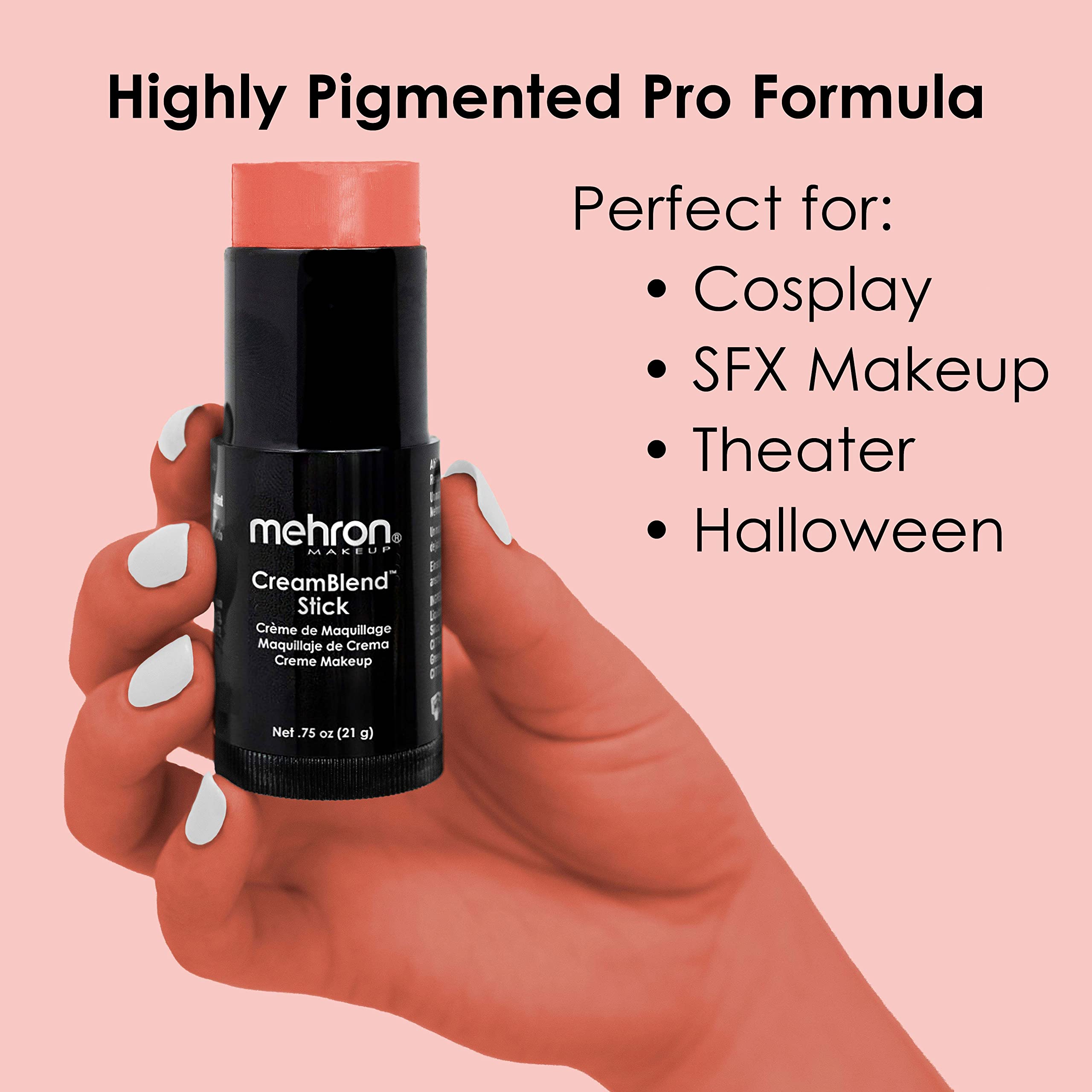 Mehron CreamBlend Stick - Body Paint (Light Auguste) | Ultra Pigment, Buildable Color, Long-Wear