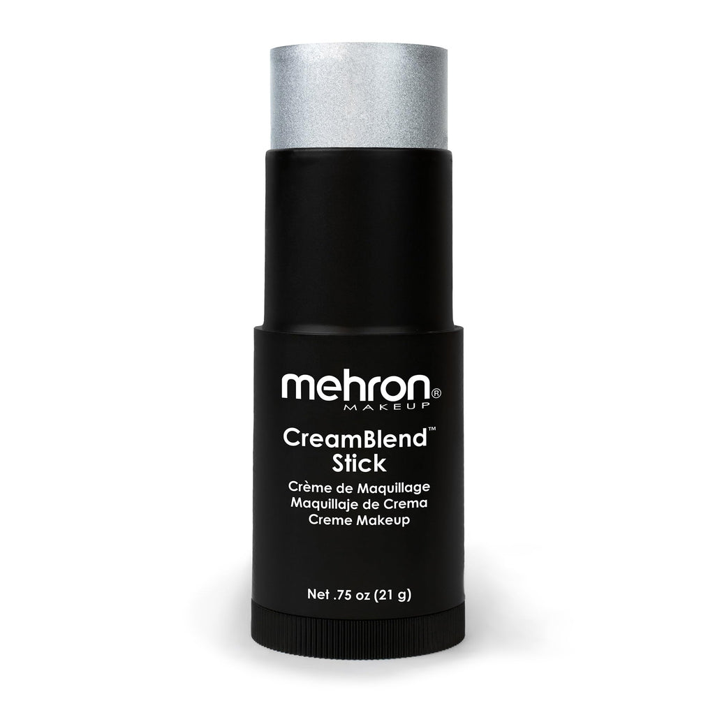 Mehron CreamBlend Stick Makeup | Pro Face & Body Paint, Silver (.75 oz)