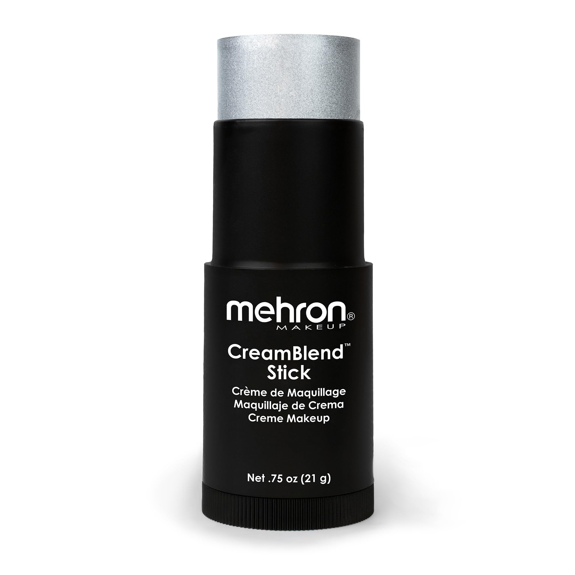 Mehron CreamBlend Stick Makeup | Pro Face & Body Paint, Silver (.75 oz)