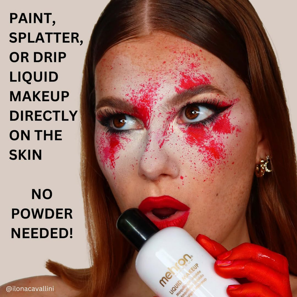Mehron Liquid Makeup Pink – Pro Face & Body Paint for Halloween & Cosplay | Airbrush Ready 4.5 oz