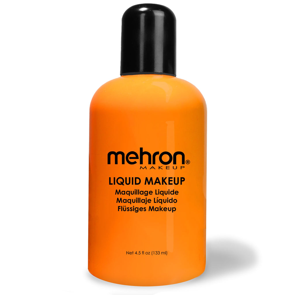 Mehron Liquid Makeup Orange – Pro Face & Body Paint, Airbrush Ready, 4.5 oz
