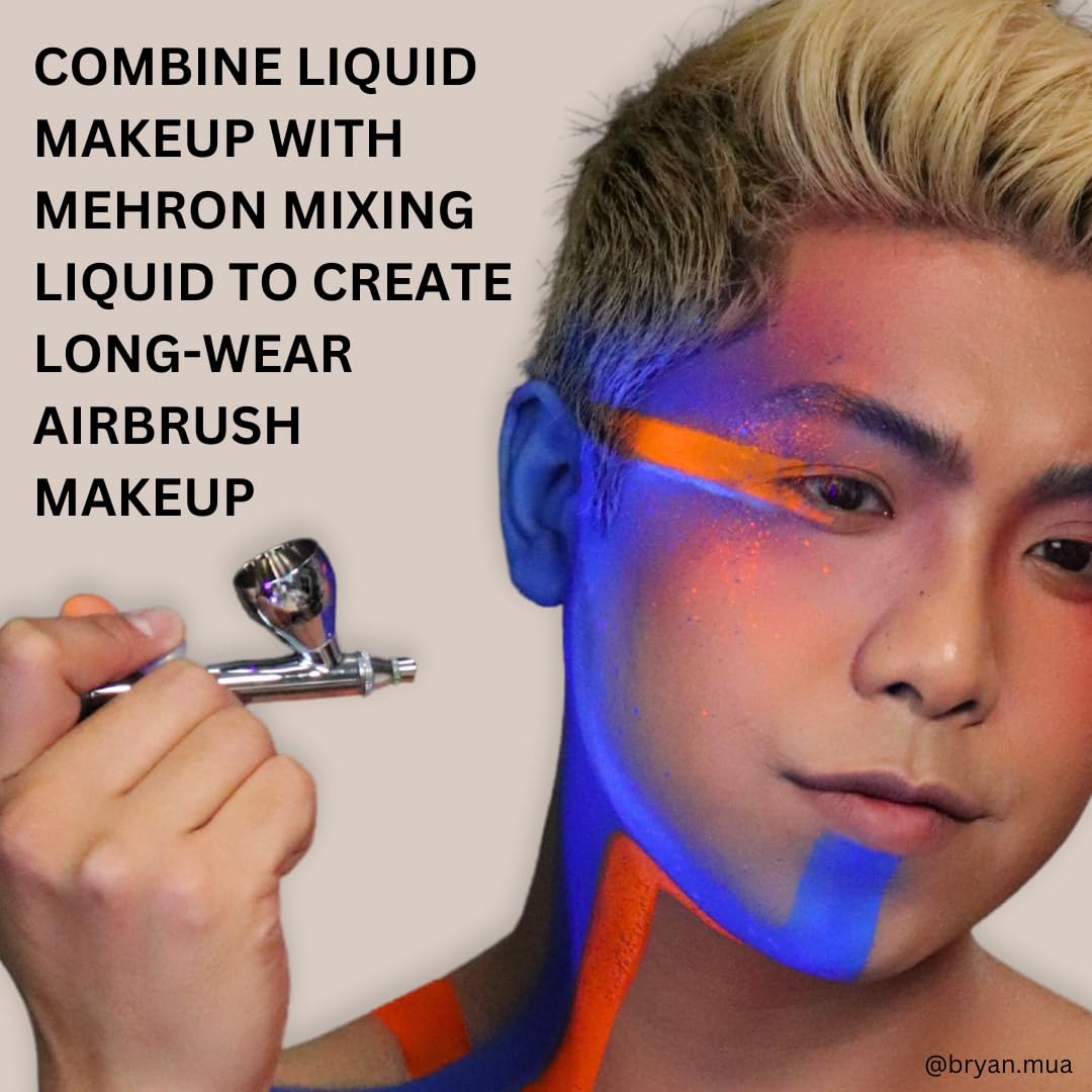 Mehron Liquid Makeup Orange – Pro Face & Body Paint, Airbrush Ready, 4.5 oz