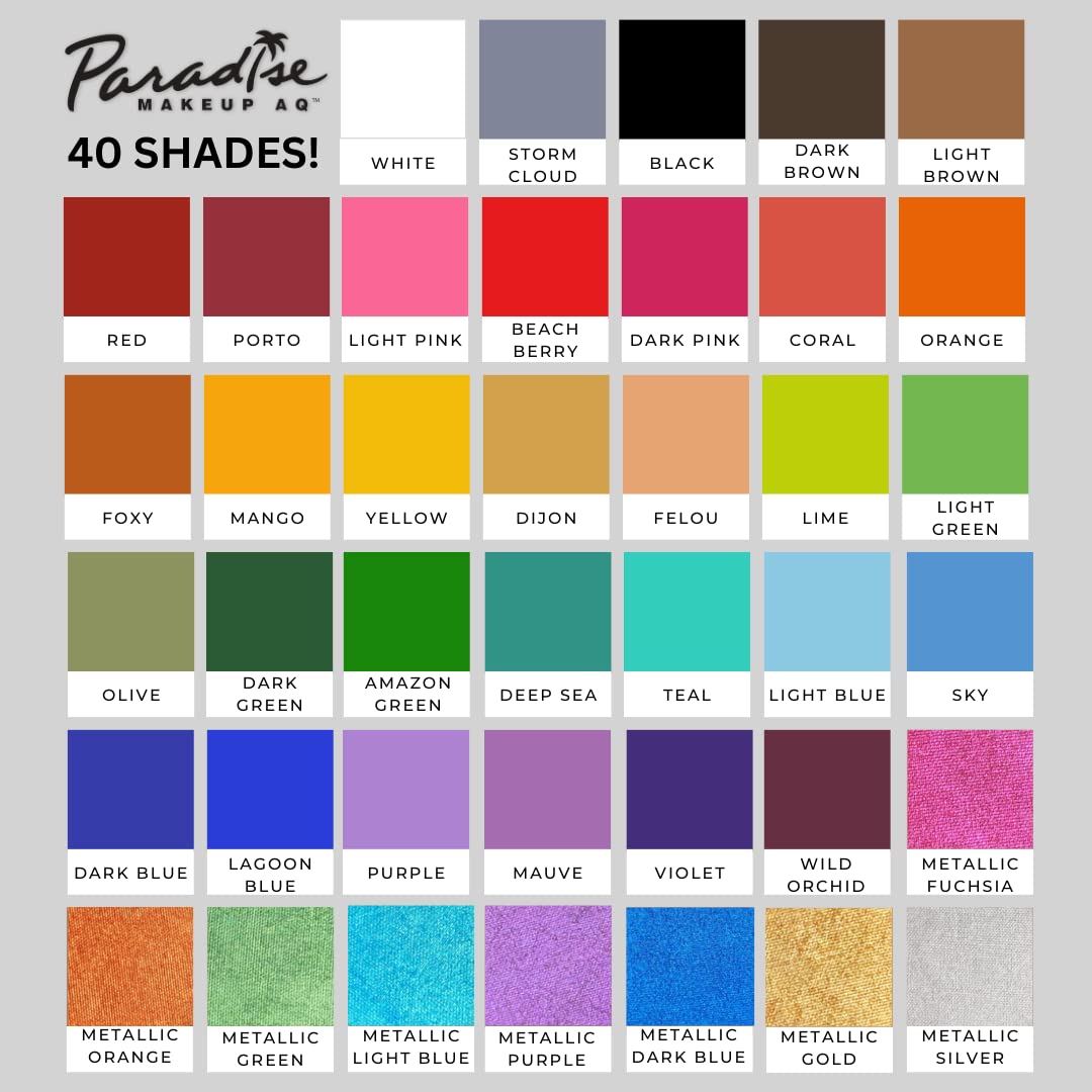 Mehron Paradise Makeup AQ Refill Light Green 1.4 oz — Water Activated Face & Body Paint for Stage & Cosplay
