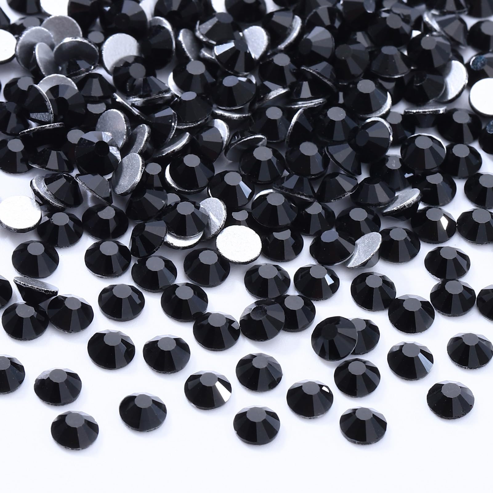 Meibite Black Flatback Glass Rhinestones SS34 – 576pcs, 7.1–7.3mm for Nail Art & Crafts