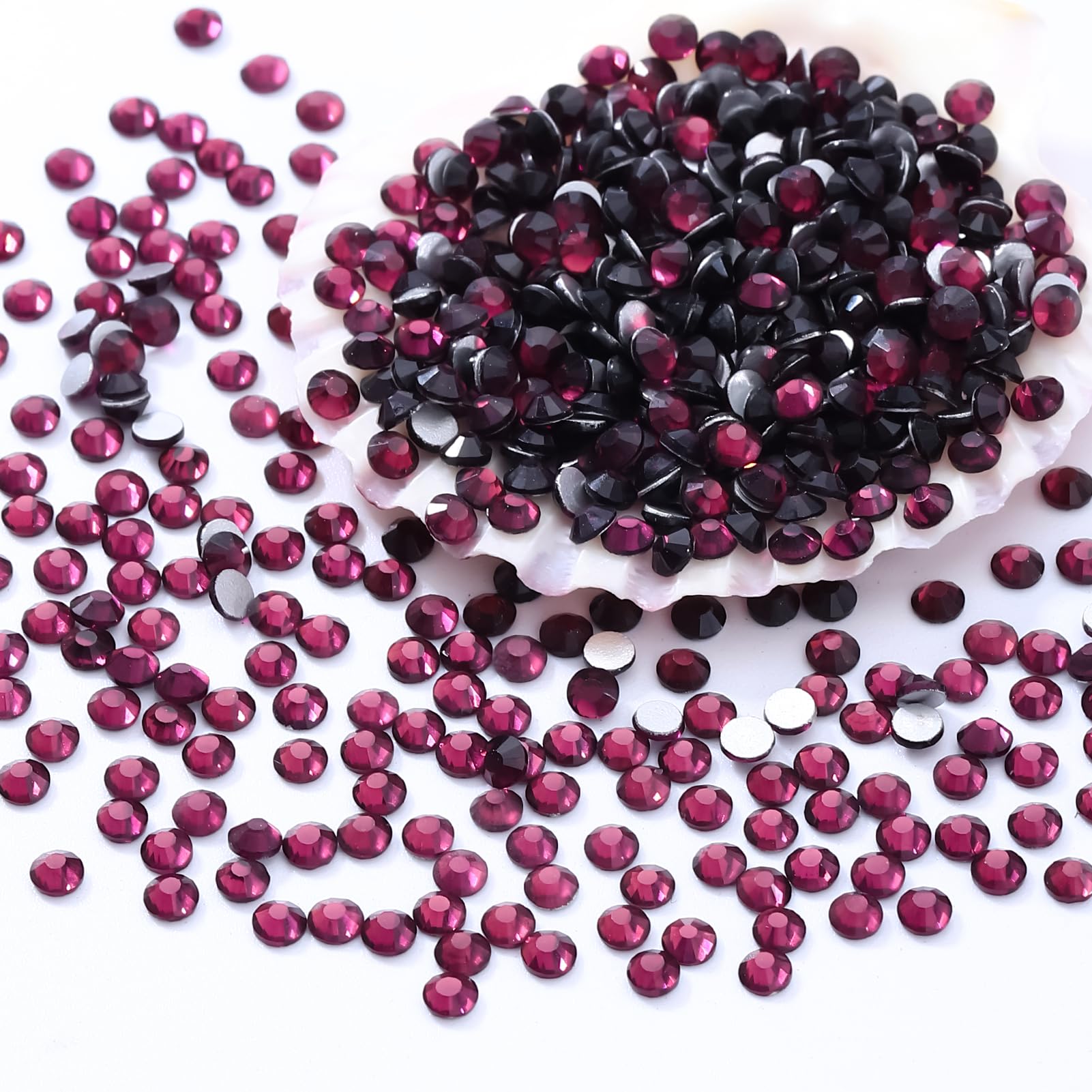 Meibite Purple Flatback Rhinestones – 1440pcs Glass Rhinestones (SS10, 2.7–2.8mm) for Nails & Crafts
