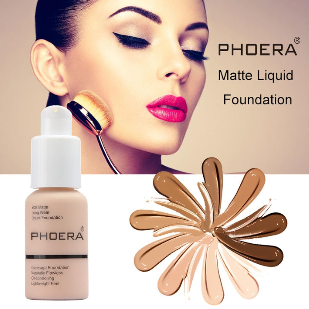Meifen 2-Pack Foundation 101 Porcelain & 102 Nude – Full Coverage Soft Matte, 24H Oil Control Waterproof