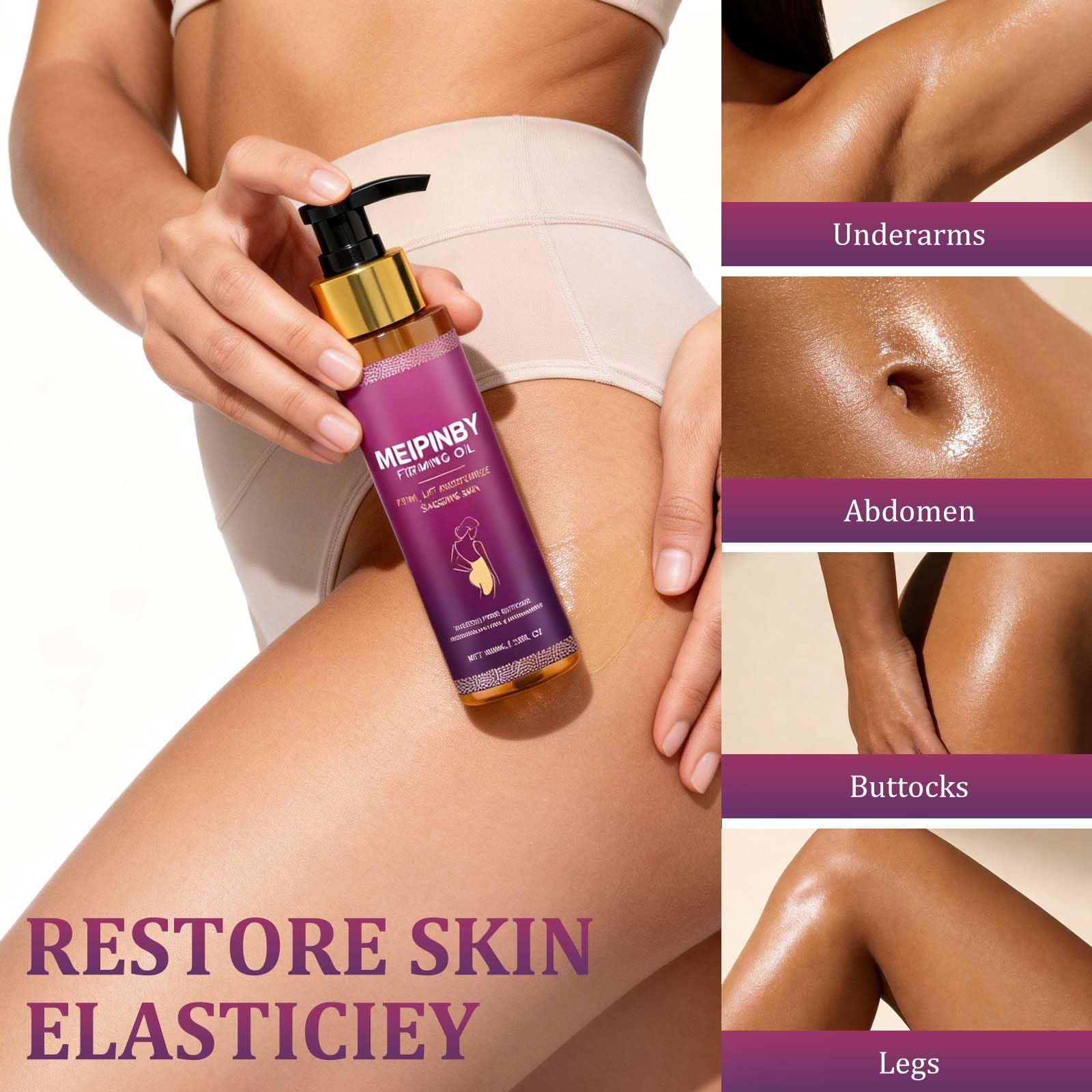 MEIPINBY 2x100ml Body Firming Oil – Fast-Absorbing Hydration for Arms, Chest & Thighs